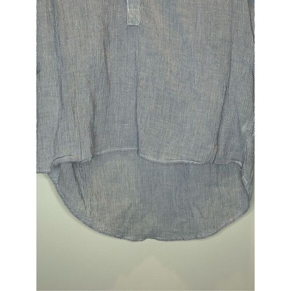 Maeve Anthropologie Blue and White Striped Ruffle Top Size XS - Picture 4 of 7